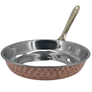 Handmade Hammered Red Copper Frying Pan with Stainless Steel Core - 5.6 In