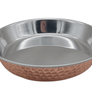 Handmade Hammered Red Copper Omelette Pan with Stainless Steel Core - 8.66 in