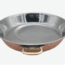 Handmade Hammered Red Copper Omelette Pan with Stainless Steel Core - 8.66 in