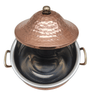 Handmade Hammered Red Copper Tajin with Stainless Steel Core - 5.5 Inch
