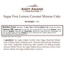 Andy Anand Sugar-Free Lemon Coconut Cheesecake, 9-Inch, 2.9 lb – Keto, Bright Citrus & Toasted Coconut, Diabetic-Friendly Birthday Gift