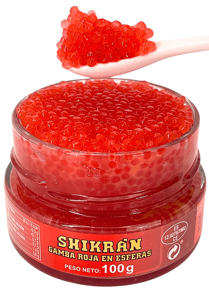 Eurocaviar - Shikran - Red Shrimp Caviar Pearls 3.52 oz [100 g] [Premium Caviar Alternative]