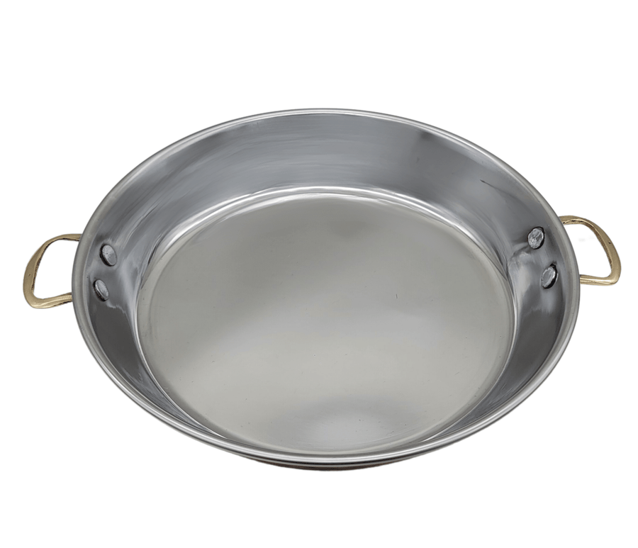 Handmade Hammered Red Copper Omelette Pan with Stainless Steel Core - 8.66 in