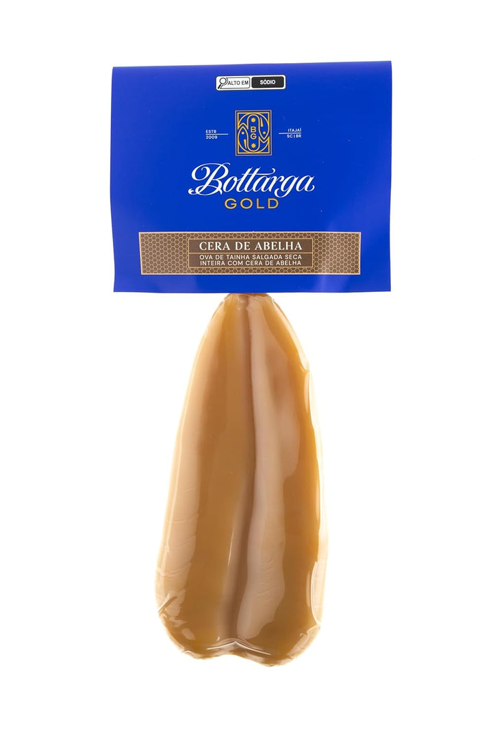 Bottarga Gold - Bottarga di Muggine - Dried Mullet Fish Roe - Italian Bottarga Style - Made From Wild Caught Mullet Fish from St. Cathrina - Organic Beeswax Covered 3.5 oz