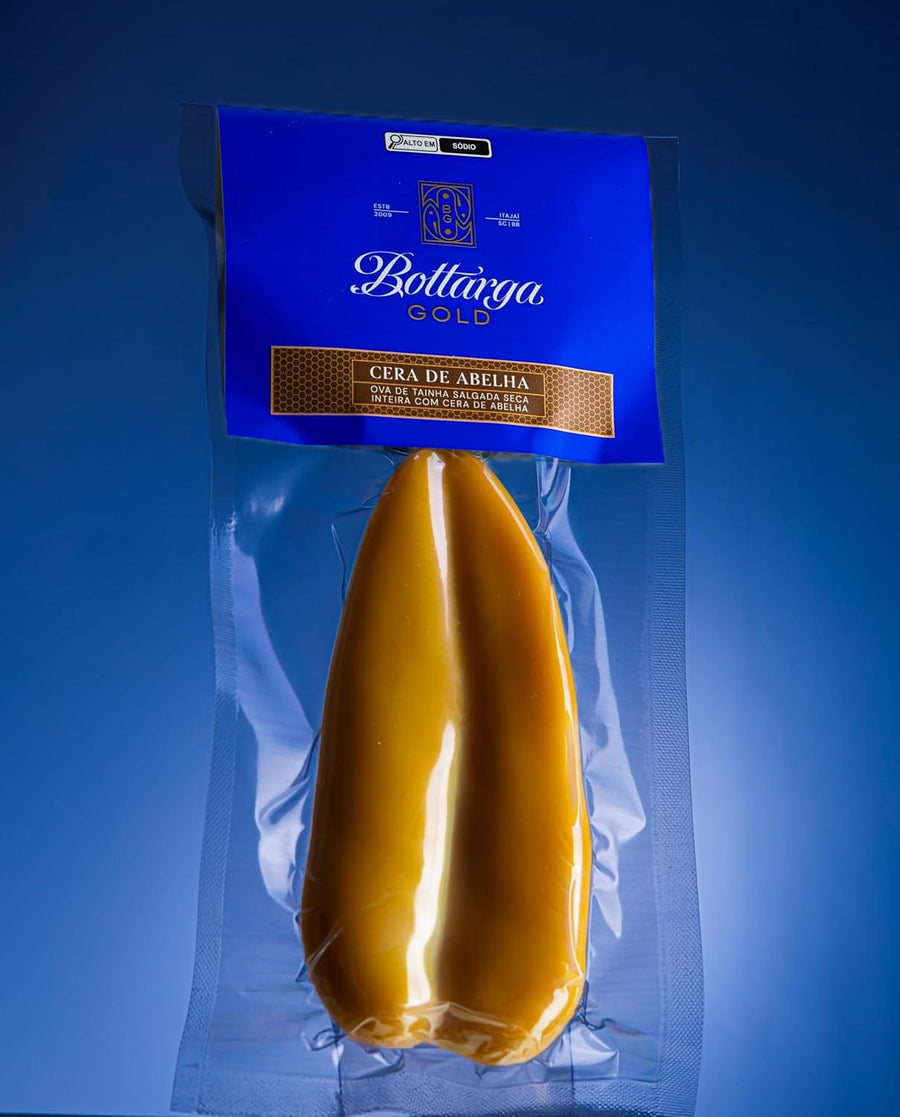 Bottarga Gold - Bottarga di Muggine - Dried Mullet Fish Roe - Italian Bottarga Style - Made From Wild Caught Mullet Fish from St. Cathrina - Organic Beeswax Covered 3.5 oz