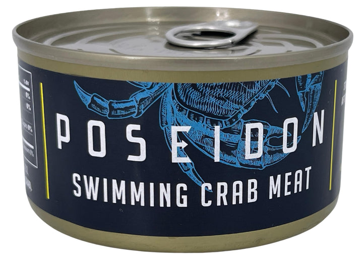 Poseidon Chunk Crabmeat, 6 oz (170g) Can | Premium Quality, Wild-Caught, High-Protein Seafood for Crab Cakes, Soups, and Salads | 11g Protein, Low Carb | Preservative Free