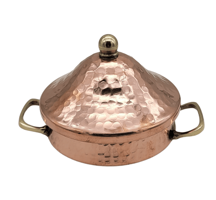 Handmade Hammered Red Copper Tajin with Stainless Steel Core - 4.7 Inch