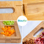 Extra Large Bamboo Cutting Board - 17x12.5 inch Wood Cutting Board for Meat, Cheese, Veggies - Wood Serving Tray with Juice Groove and 3 Compartments