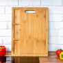 Extra Large Bamboo Cutting Board - 17x12.5 inch Wood Cutting Board for Meat, Cheese, Veggies - Wood Serving Tray with Juice Groove and 3 Compartments