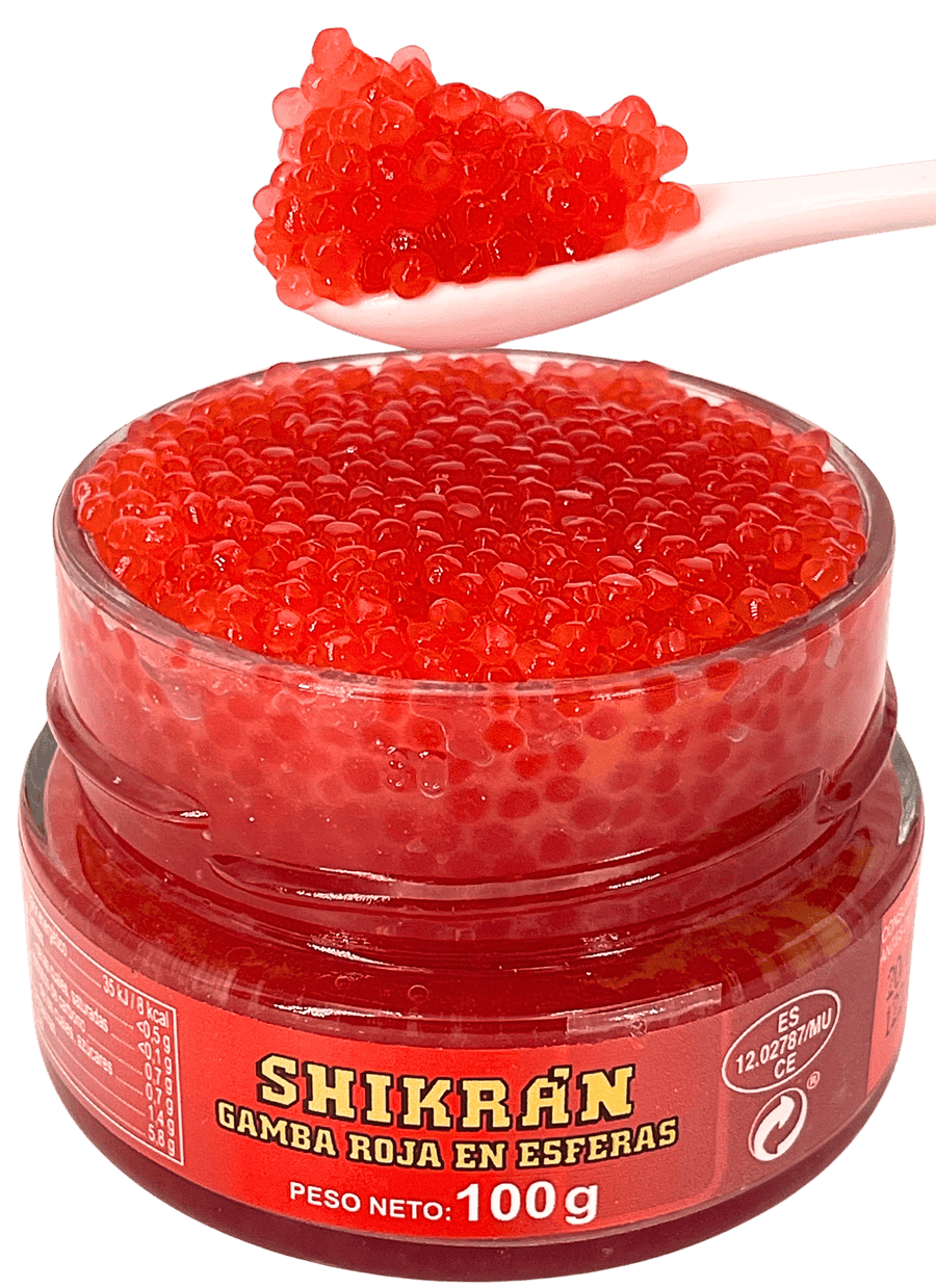 Eurocaviar - Shikran - Red Shrimp Caviar Pearls 3.52 oz [100 g] [Premium Caviar Alternative]