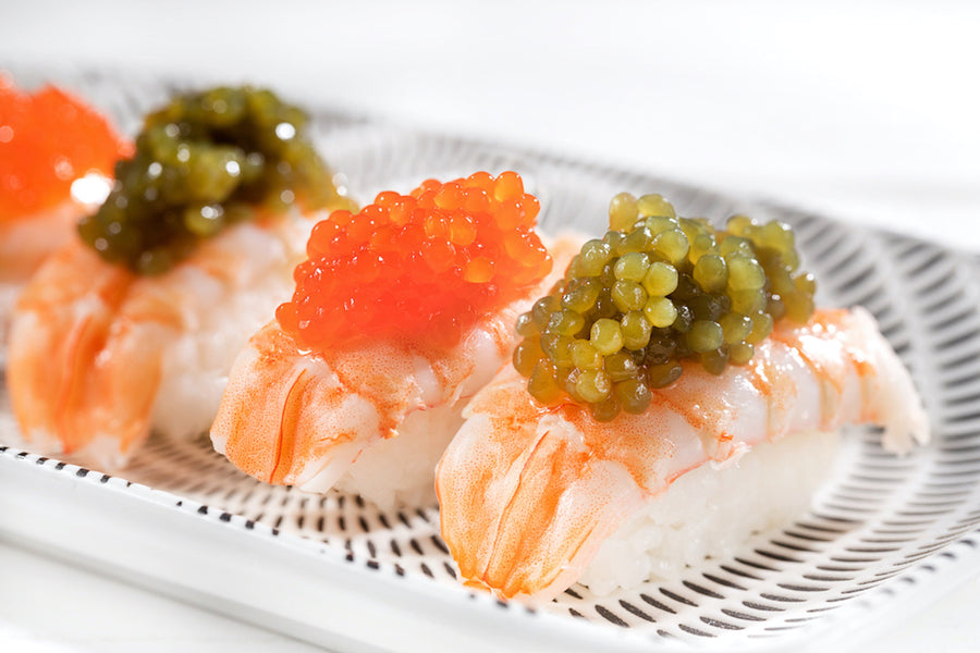 Eurocaviar - Shikran - Pack: 4 x 0.88 oz Mullet Roe Black+Mullet Roe Red+Smoked Salmon+Anchovies